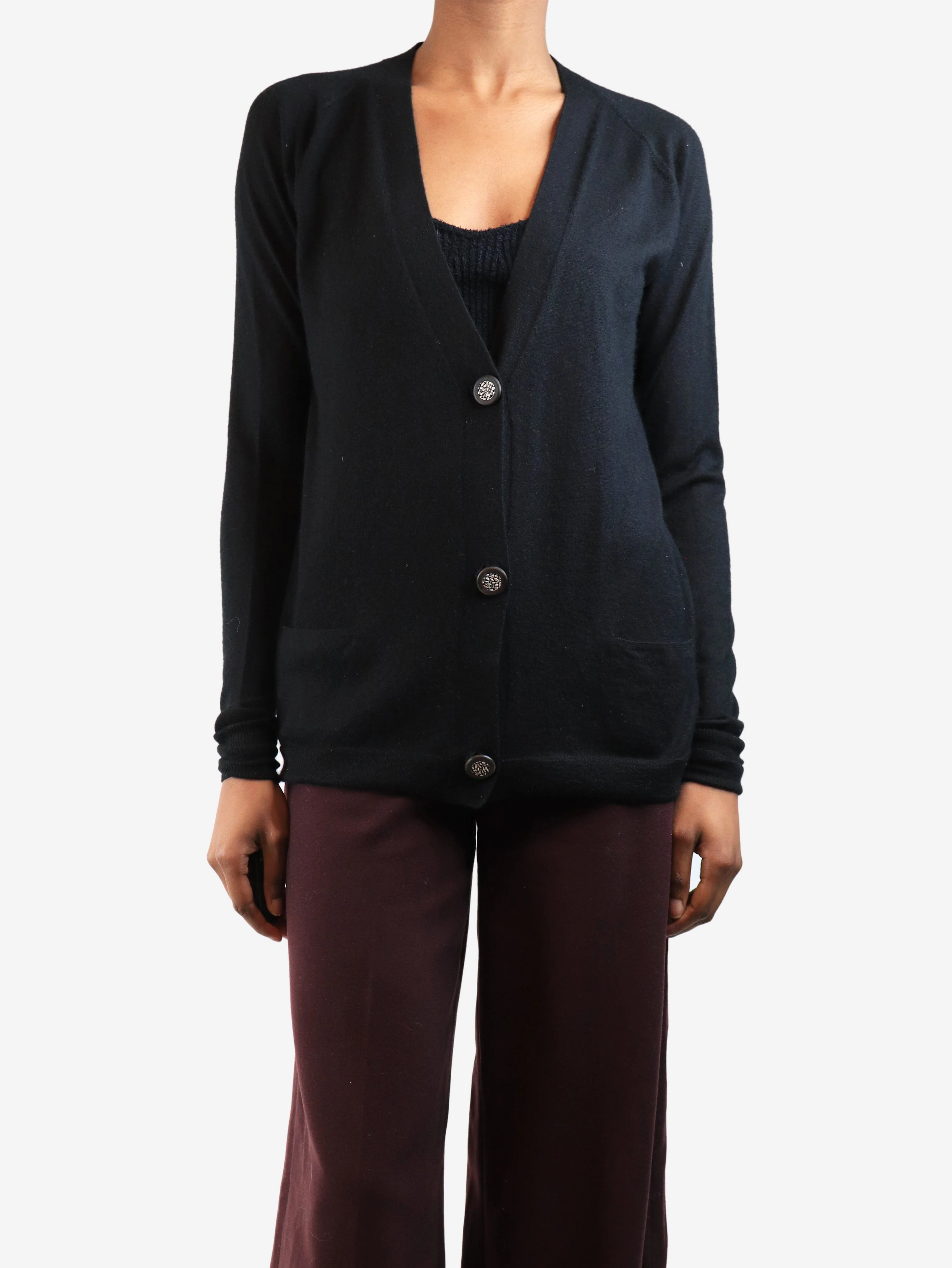 Black cashmere pocket cardigan - size S - Image 3
