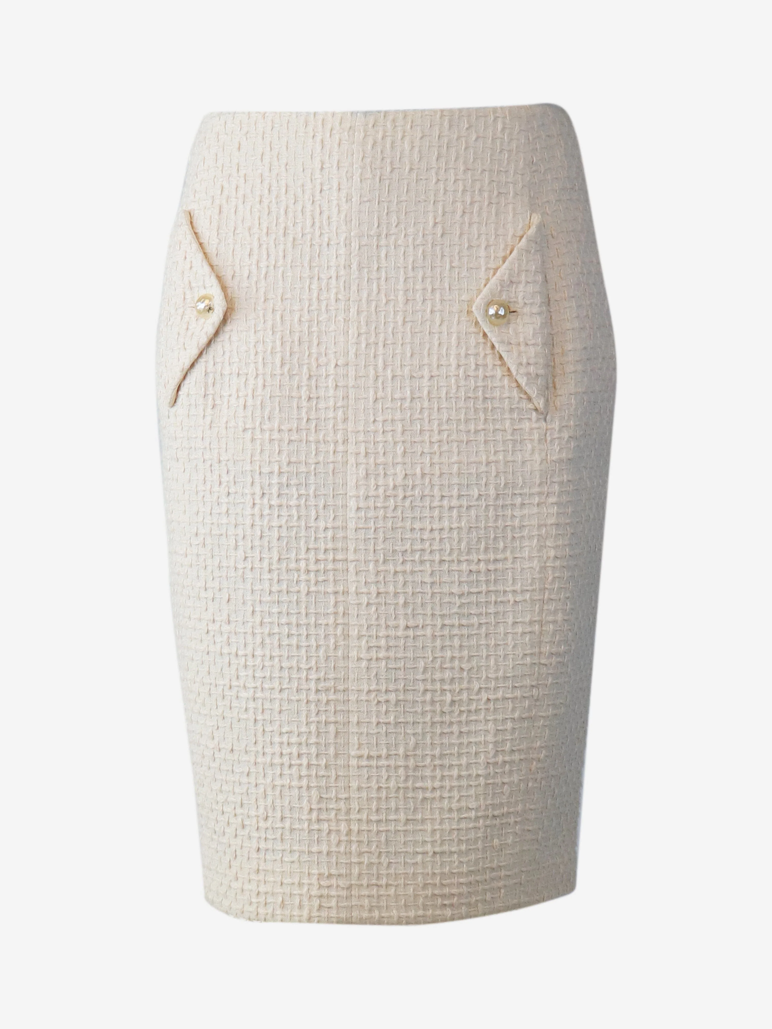 Cream tweed skirt - size UK 8 - Image 4