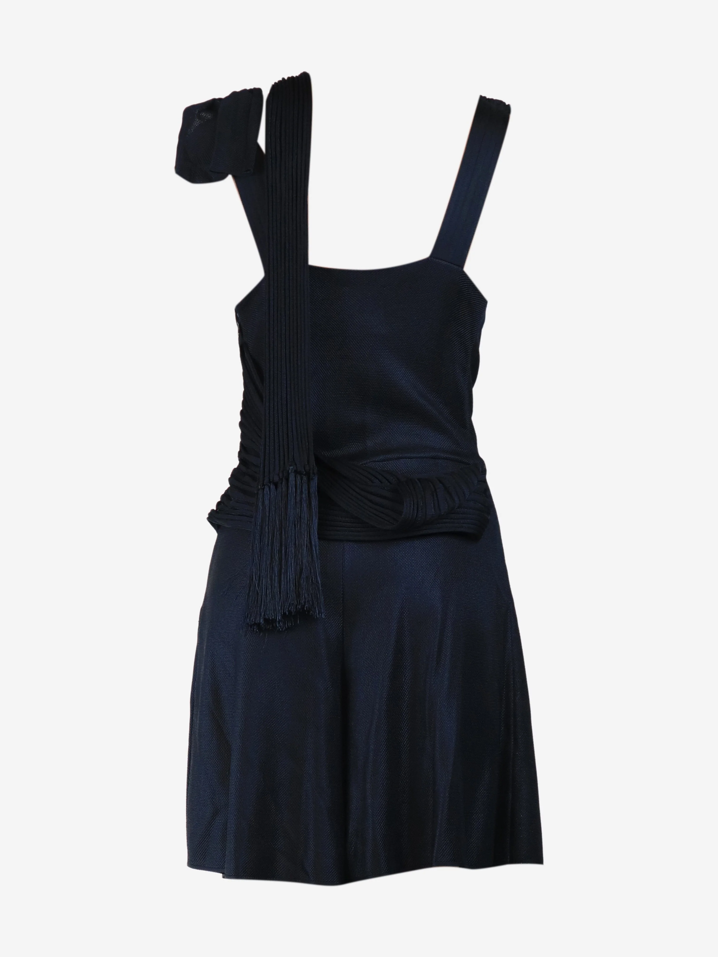 Navy blue mesh playsuit with scarf - size UK 8 - Image 6