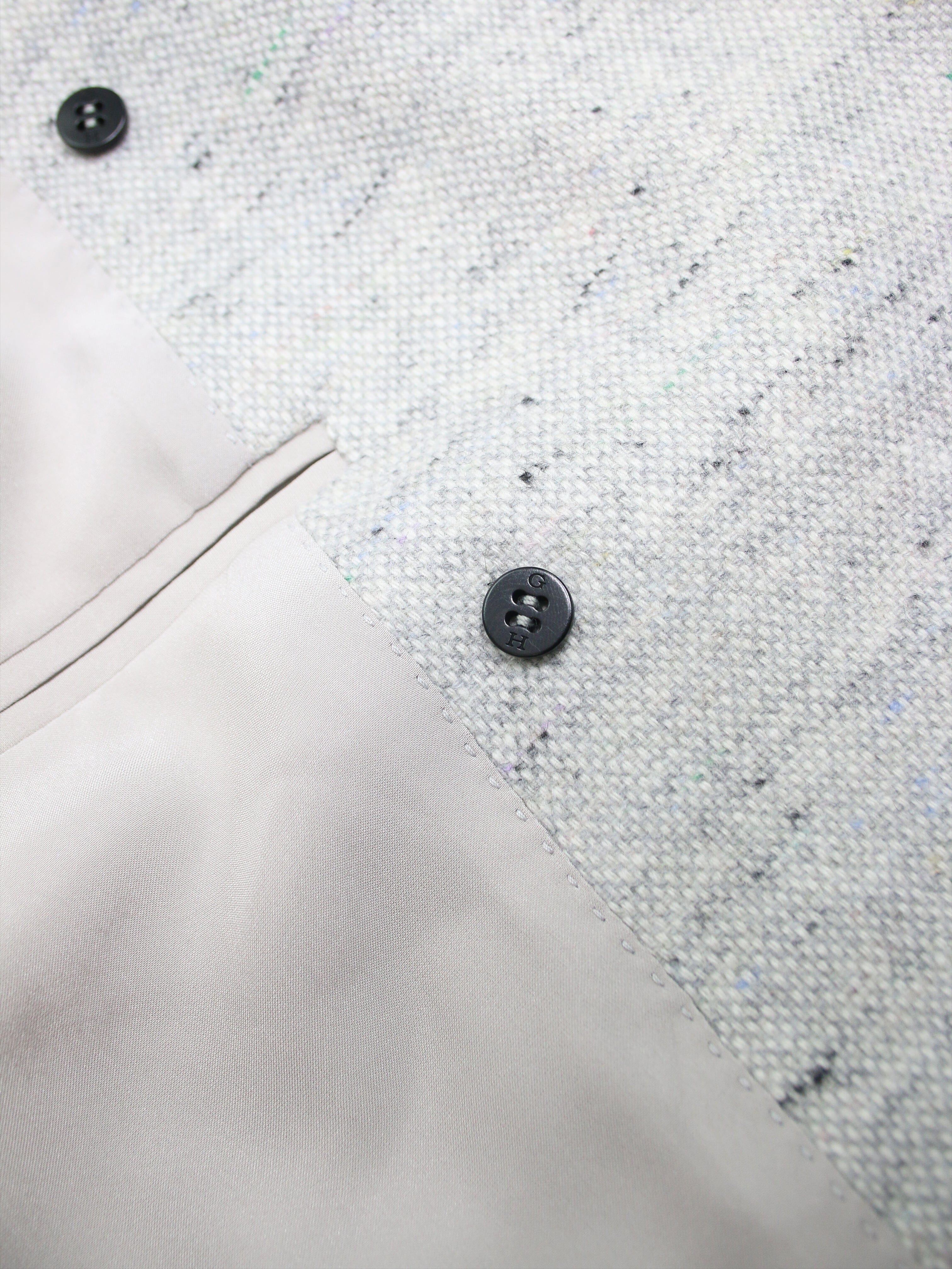 Light grey cashmere double-breasted blazer - size UK 12/14 - Image 4