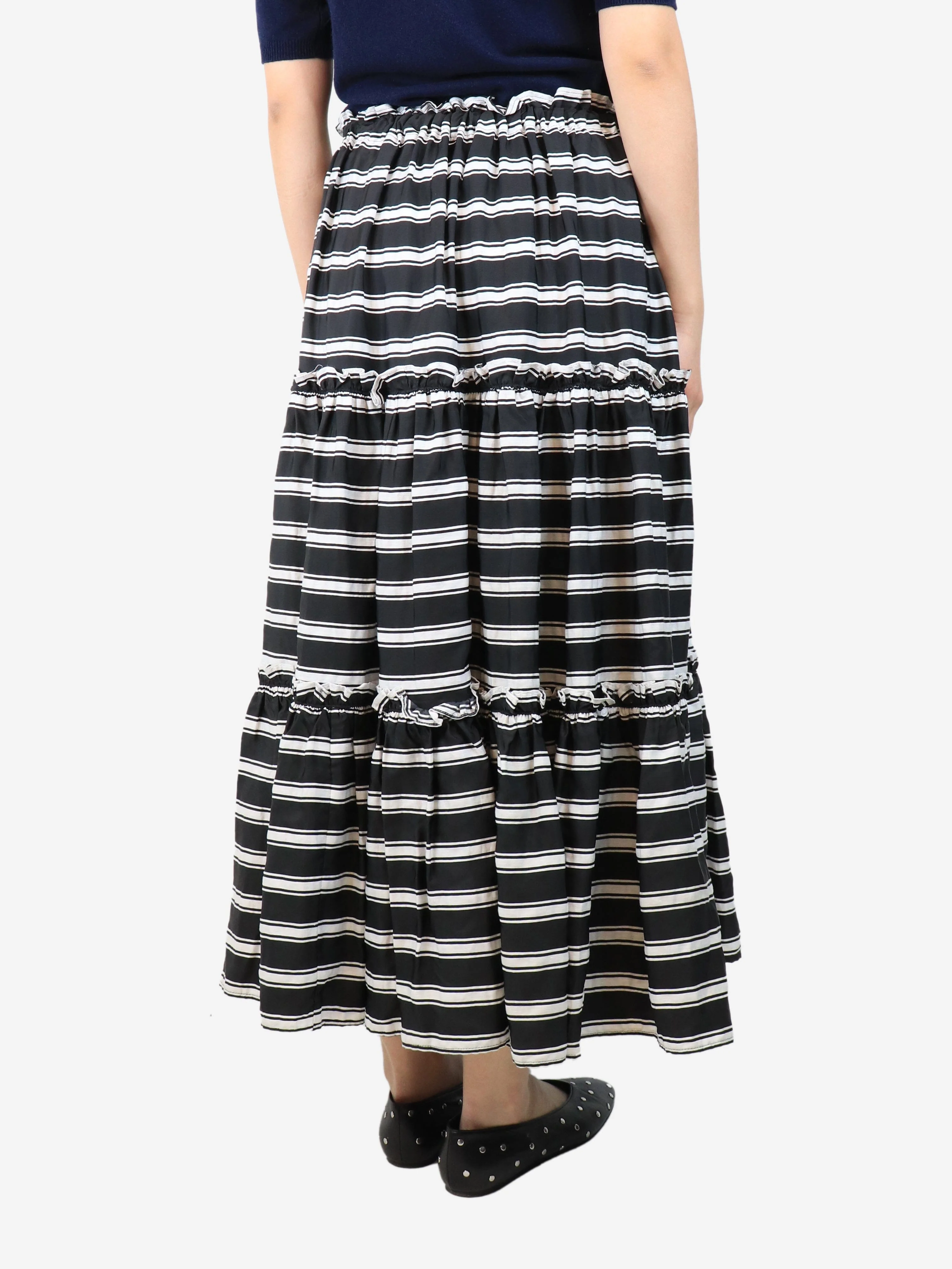 Black and white striped midi skirt - size UK 8 - Image 3