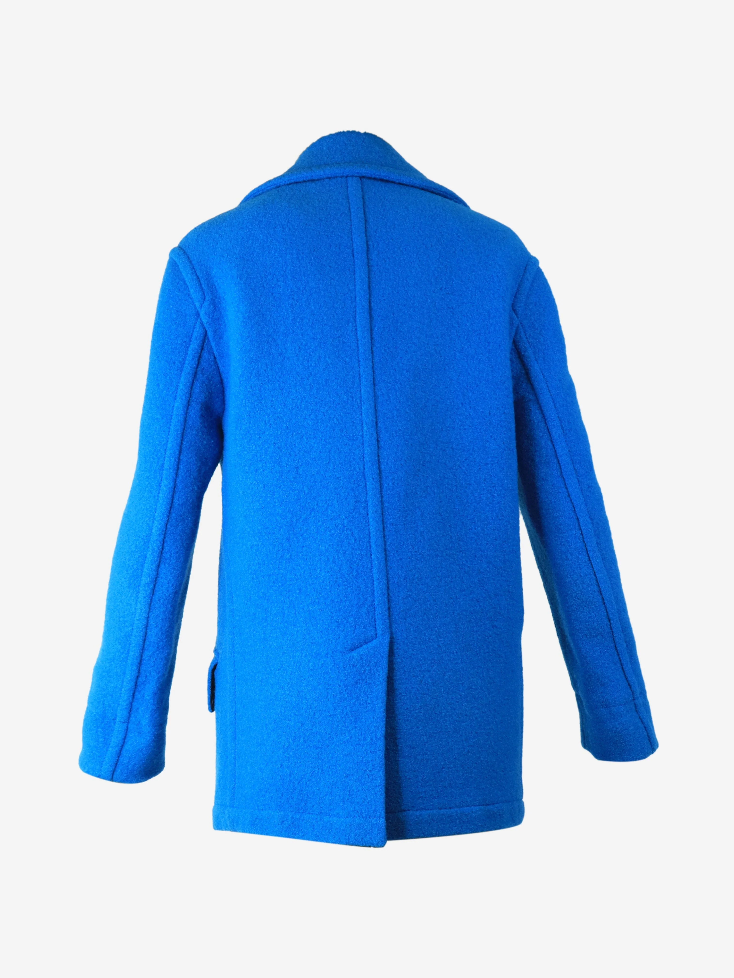 Blue double-breasted wool peacoat - size UK 6 - Image 6
