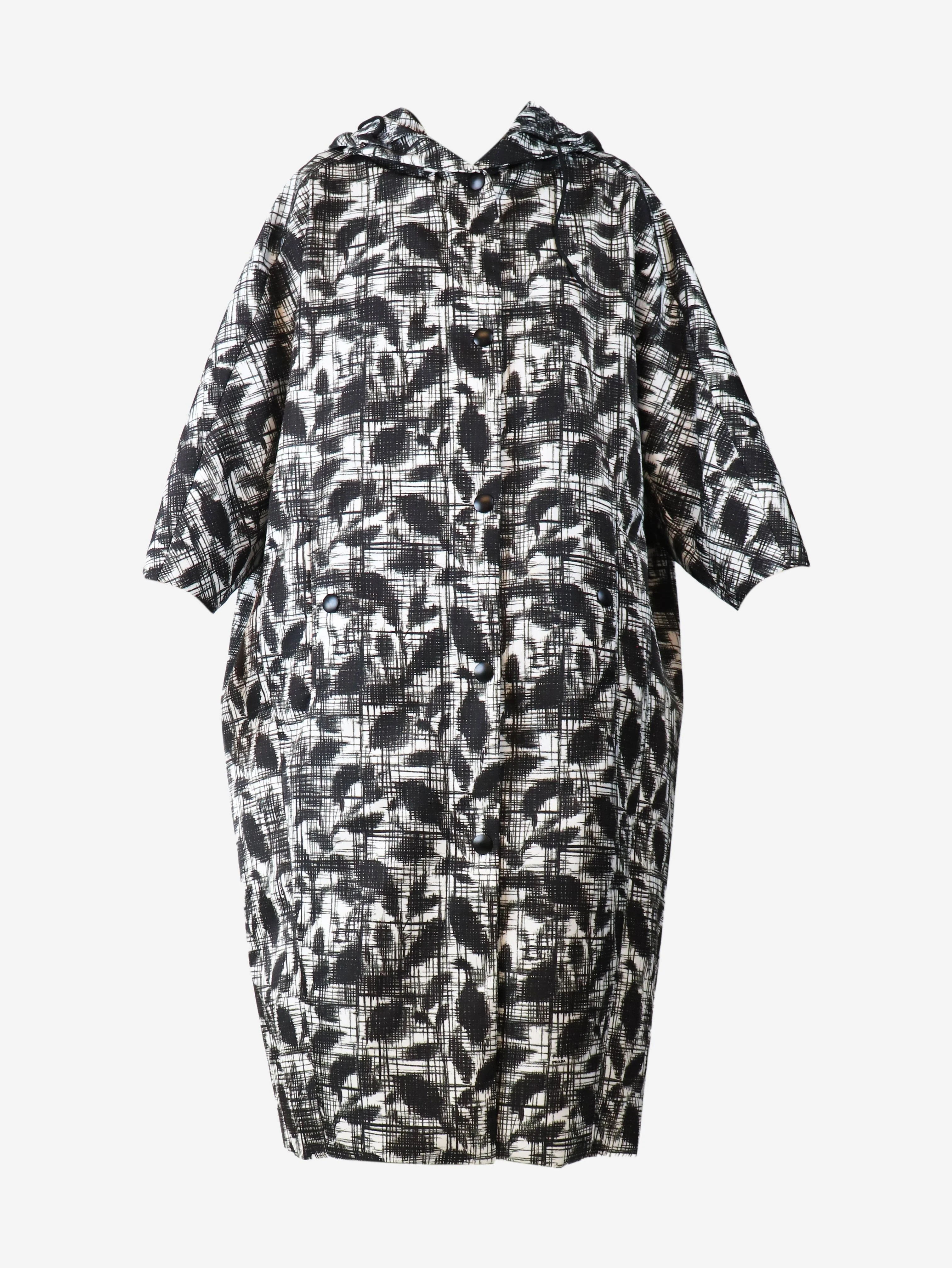 Black and white Re-Nylon printed raincoat - size UK 4 - Image 5