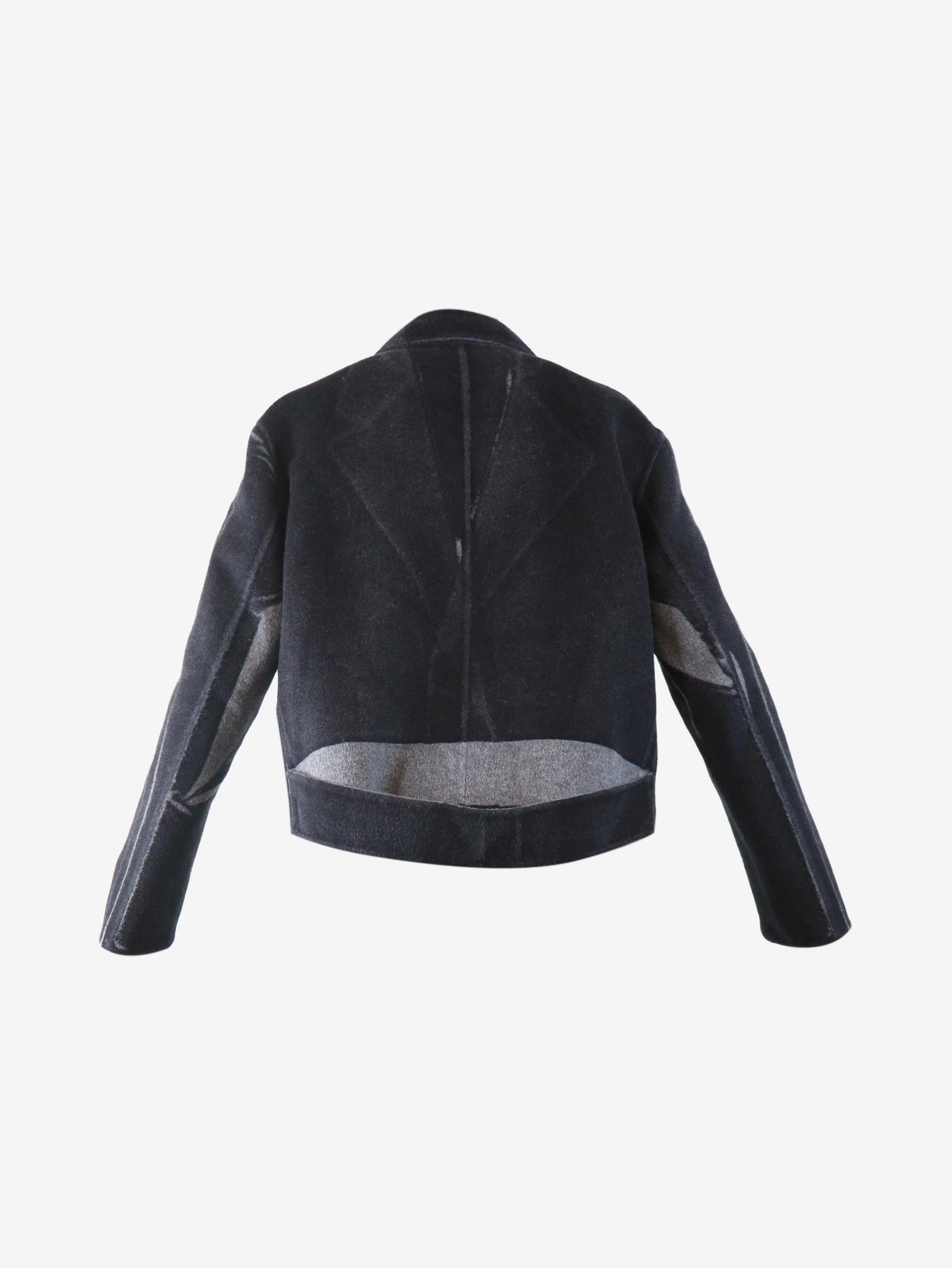 Grey two tone wool and angora -blend coat - size UK 4 - Image 6