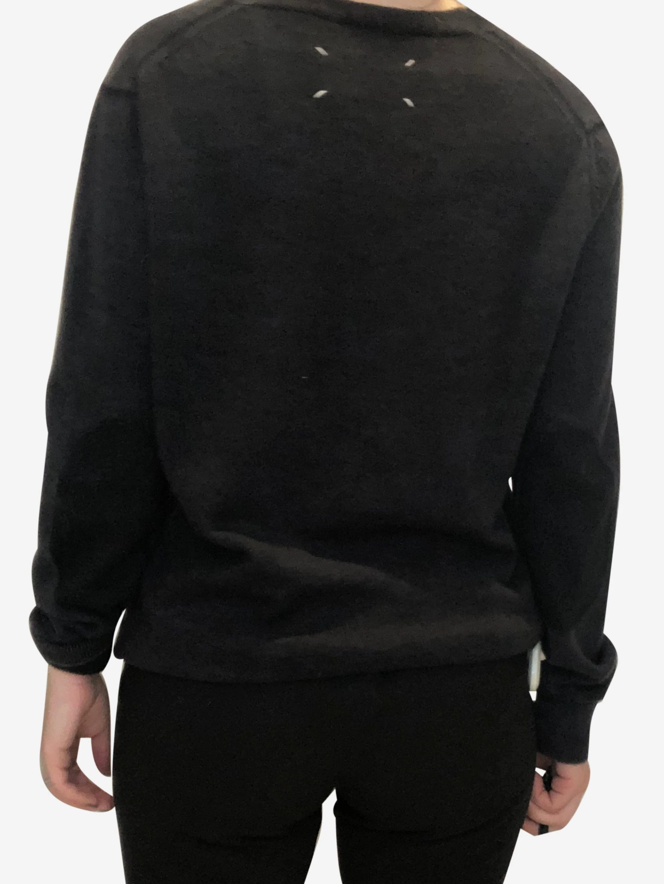 Washed black v-neck cashmere sweater - size S - Image 3